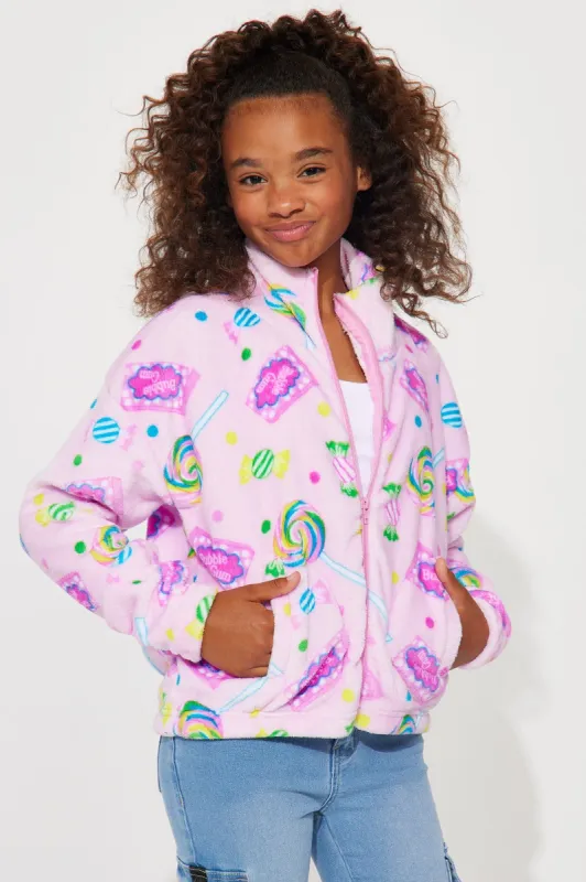 Mini Candy Wonderland Plush Jacket - Pink sold by Fashion Nova