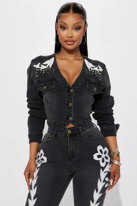 Jolene Denim Jacket - Black Wash sold by Fashion Nova