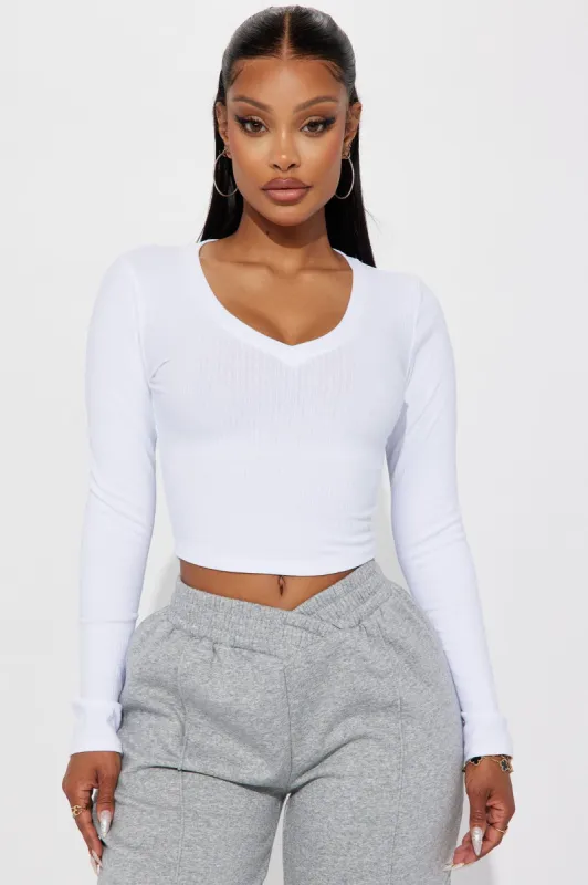 Jenni Ribbed Crop Top - White sold by Fashion Nova