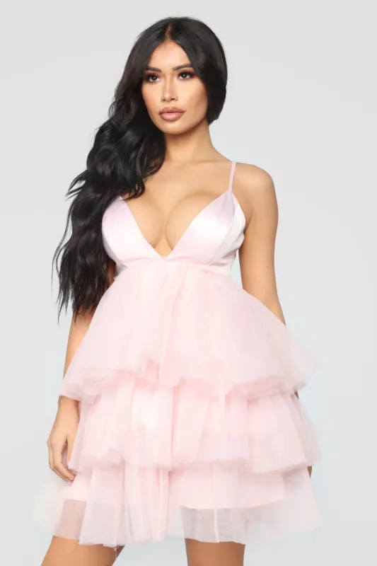 She Bad Ruffle Dress - Blush made by Fashion Nova