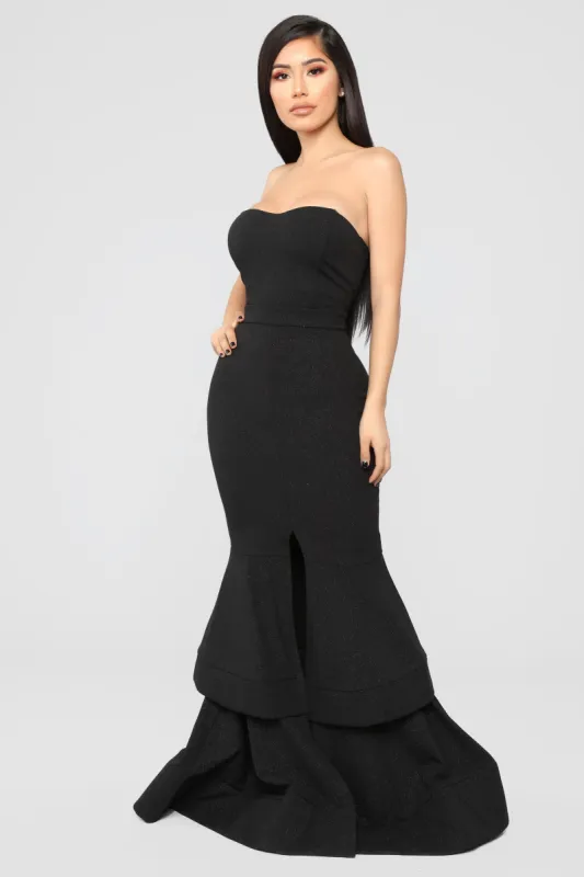 Gimme The Glitter Maxi Dress - Black sold by Fashion Nova