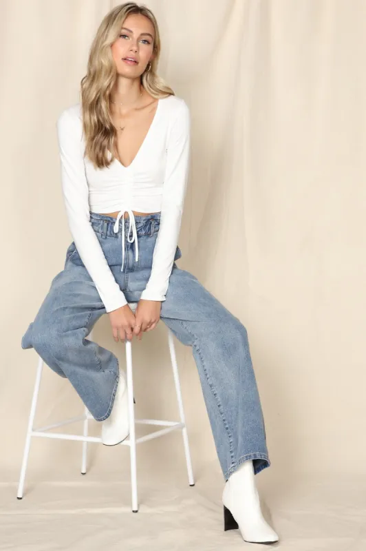 Samaera Straight Leg Denim Pant - Denim sold by Fashion Nova