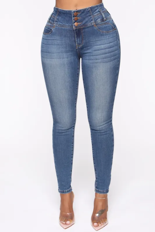Trophy Booty Lifting Jeans - Medium Blue Wash sold by Fashion Nova