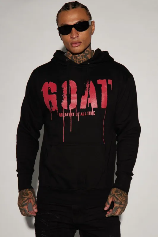 GOAT Stencil Hoodie - Black sold by Fashion Nova