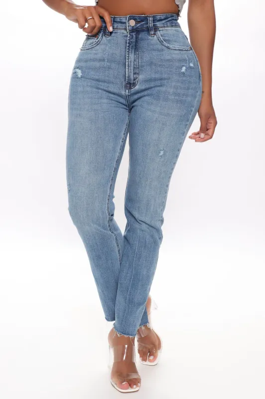 Maren Crop Straight Leg Jeans - Medium Blue Wash sold by Fashion Nova