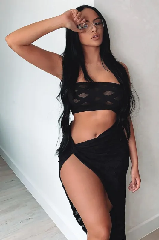 Edges That Scratch Maxi Dress - Black sold by Fashion Nova