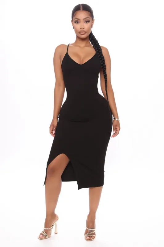 At My Best Midi Dress - Black sold by Fashion Nova