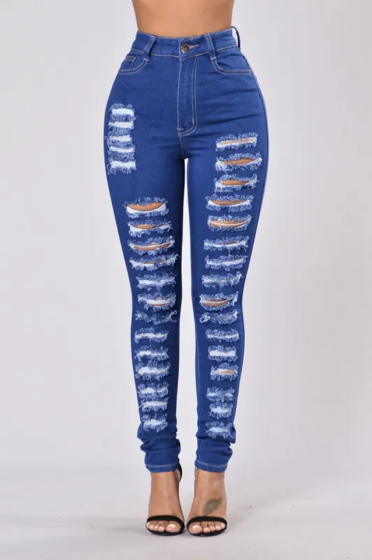 Stand Out In The Crowd Jeans - Royal Blue sold by Fashion Nova