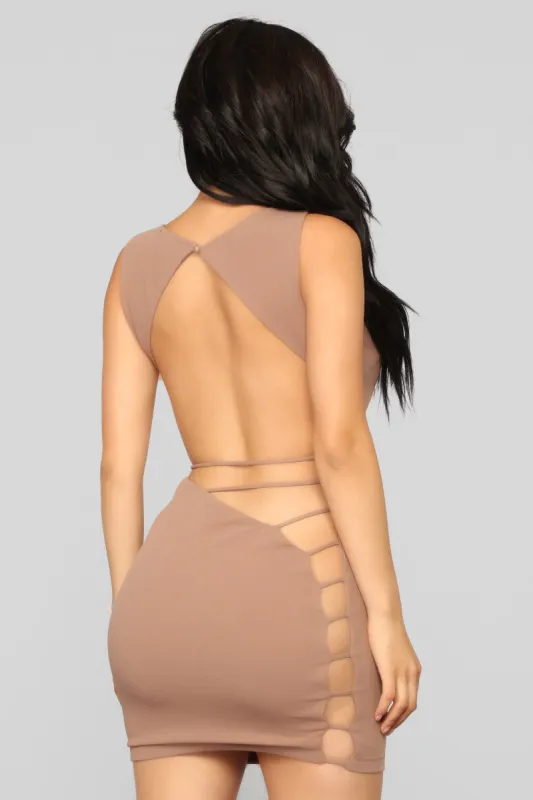 All Up In The Club Dress - Mocha sold by Fashion Nova