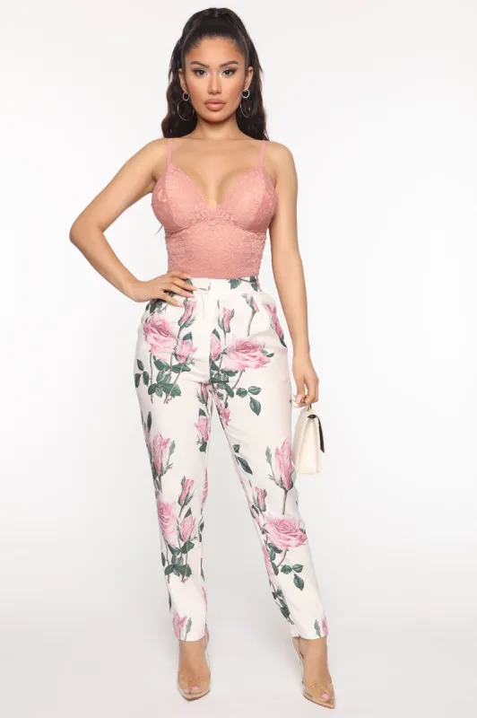 Flower After Flower Trouser Pants - Pink/combo sold by Fashion Nova