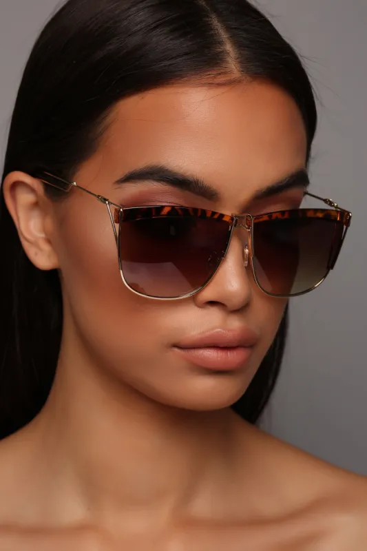 Just Do It Sunglasses - Tortoise/Brown sold by Fashion Nova
