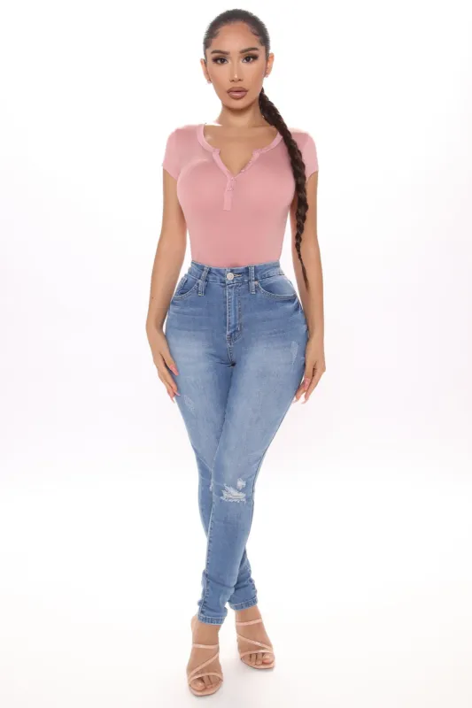 Flatter Me Always Curvy Skinny Jeans - Light Blue Wash sold by Fashion Nova
