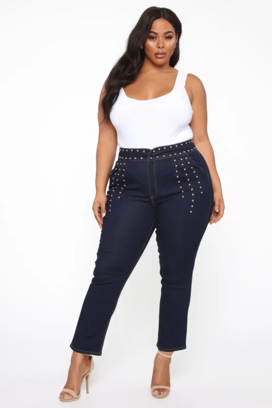 Booked And Busy Skinny II Jeans - Dark Denim sold by Fashion Nova