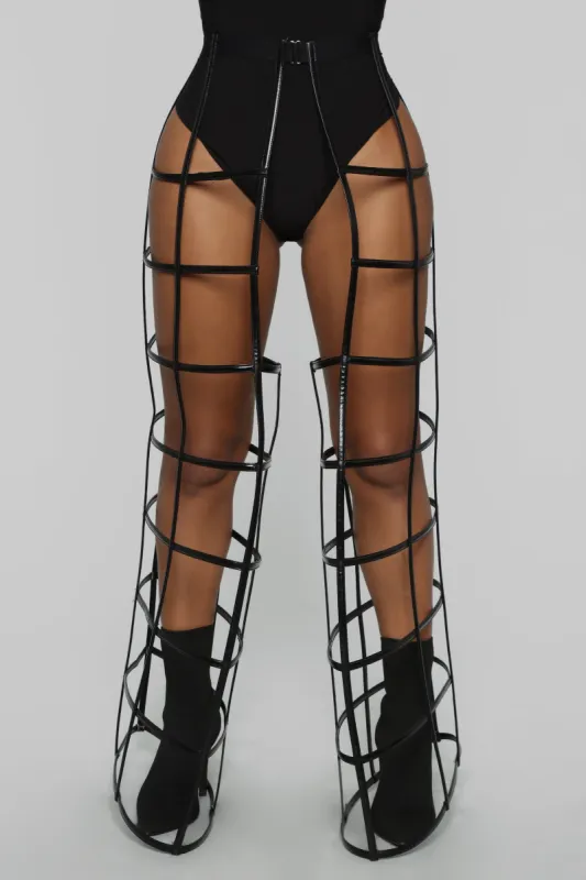 Can't Contain This Caged Pants - Black made by Fashion Nova