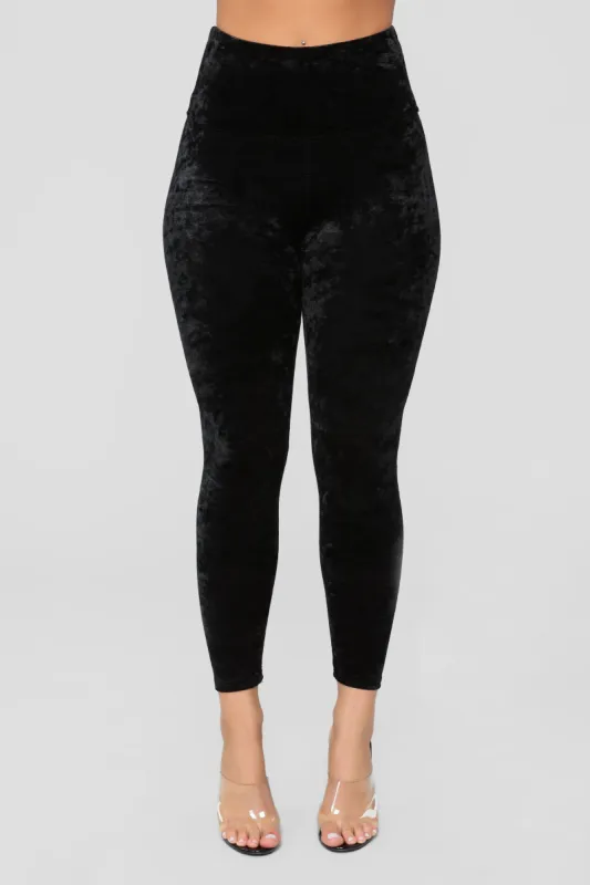 Crush On Velvet Leggings - Black sold by Fashion Nova
