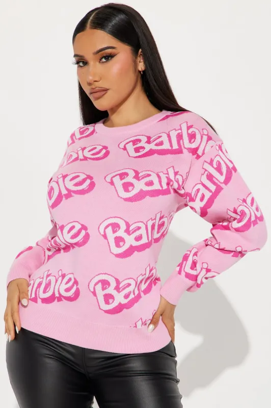 Barbie World Crew Neck Sweater - Pink sold by Fashion Nova