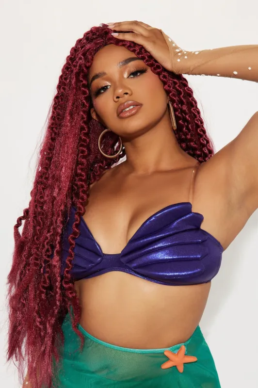 Enchanted Mermaid Costume Wig - Red sold by Fashion Nova