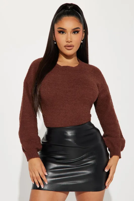 Cozy Intention Sweater - Chocolate sold by Fashion Nova
