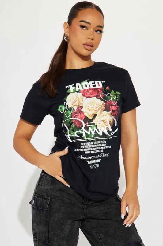 Faded Romance Graphic Tee - Black sold by Fashion Nova