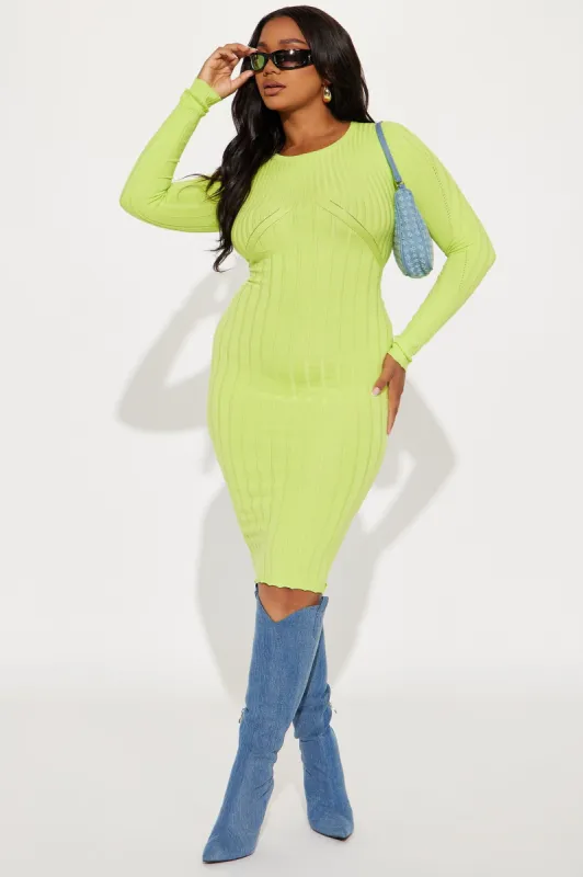 Libra Sweater Midi Dress - Lime sold by Fashion Nova