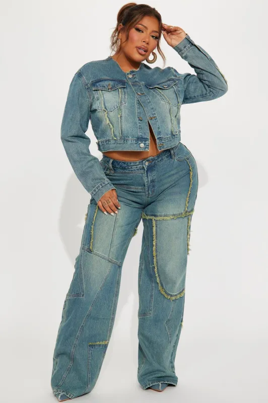 Belmont Baggy Tinted Jean - Medium Wash sold by Fashion Nova