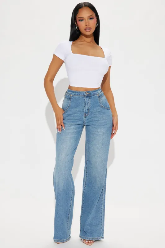 Kimora Adjustable Waist Baggy Jeans - Light Wash sold by Fashion Nova