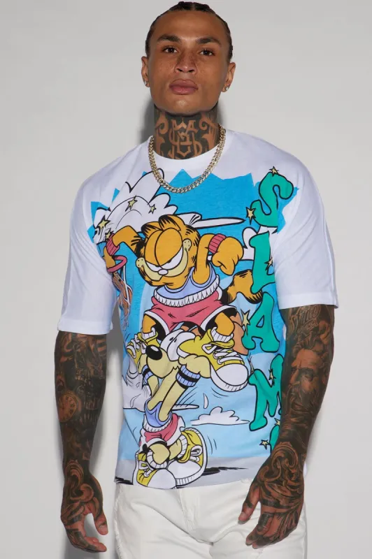 Garfield Poster Slam Short Sleeve Tee - White sold by Fashion Nova