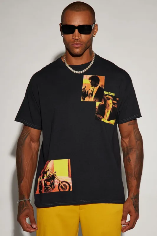 Pulp Fiction Panels Short Sleeve Tee - Black sold by Fashion Nova