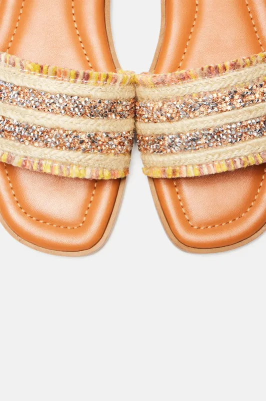 Nicole Raffia Sandals - Tan/Multi sold by Fashion Nova