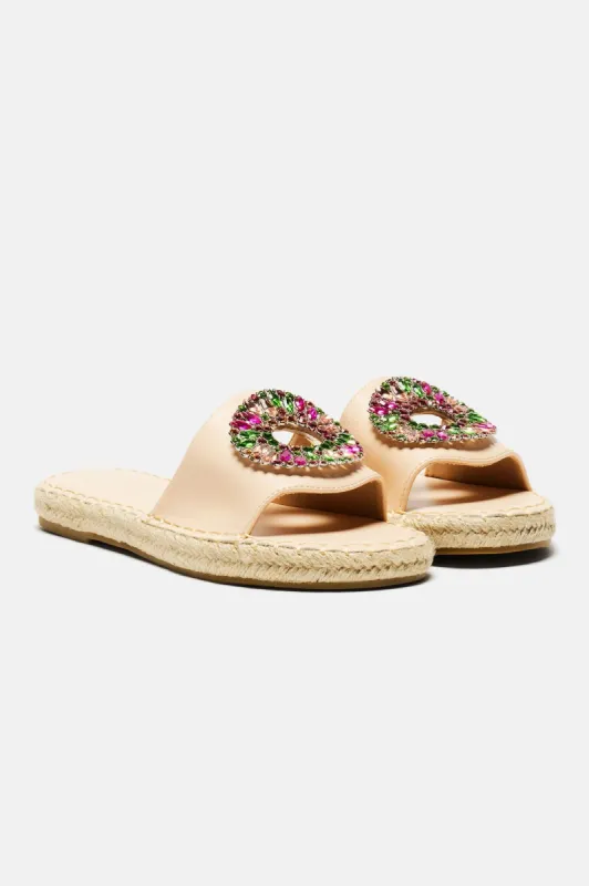 Katana Flat Sandals - Beige sold by Fashion Nova