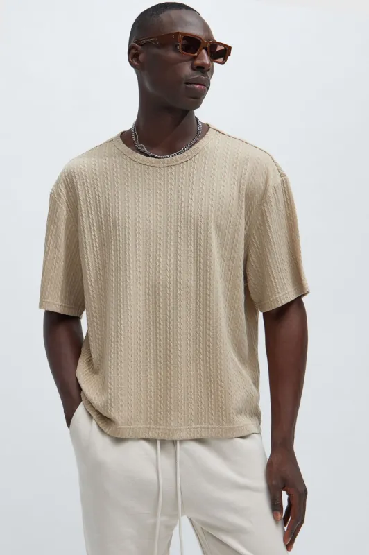 Kellen Textured Relaxed Tee - Tan sold by Fashion Nova