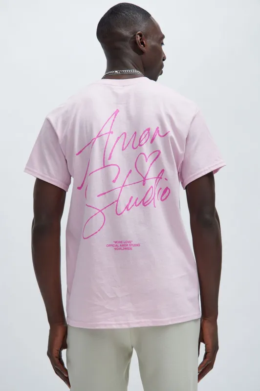 Amor Studio Signature Short Sleeve Tee - Pink sold by Fashion Nova