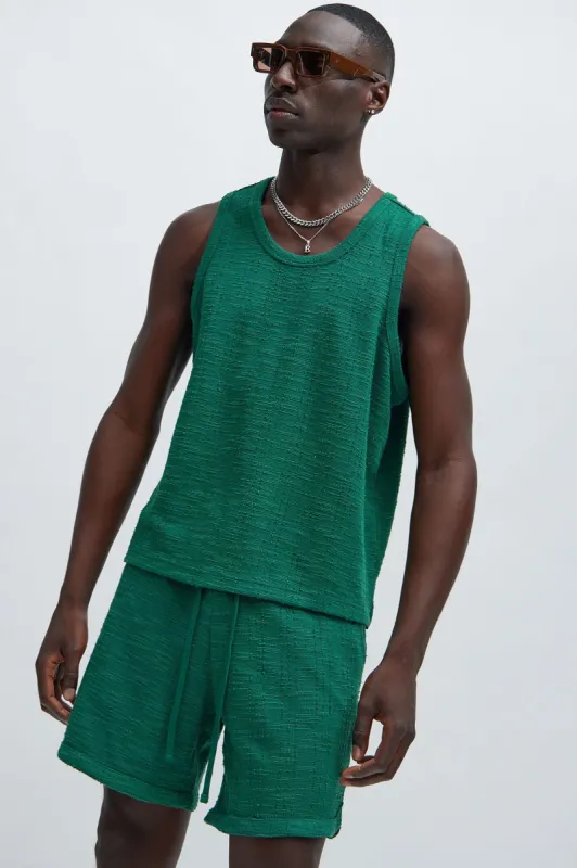 Jordan Textured Tank Top - Green sold by Fashion Nova