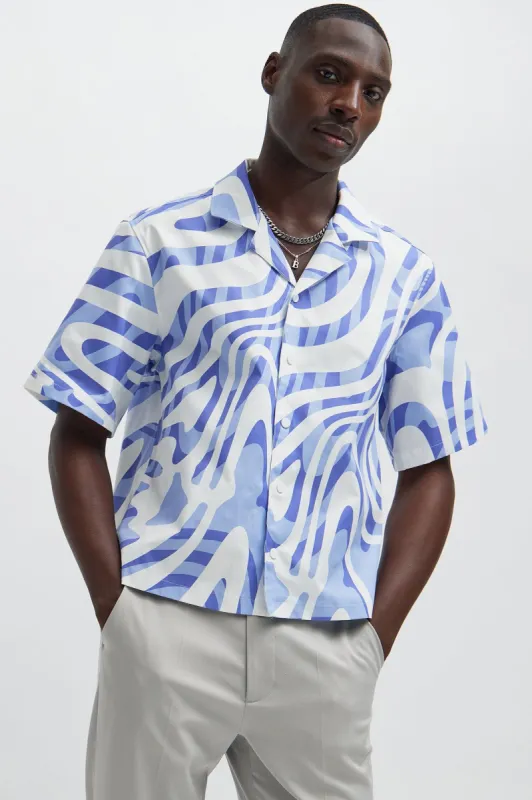 Powers Shirt - Blue/combo sold by Fashion Nova