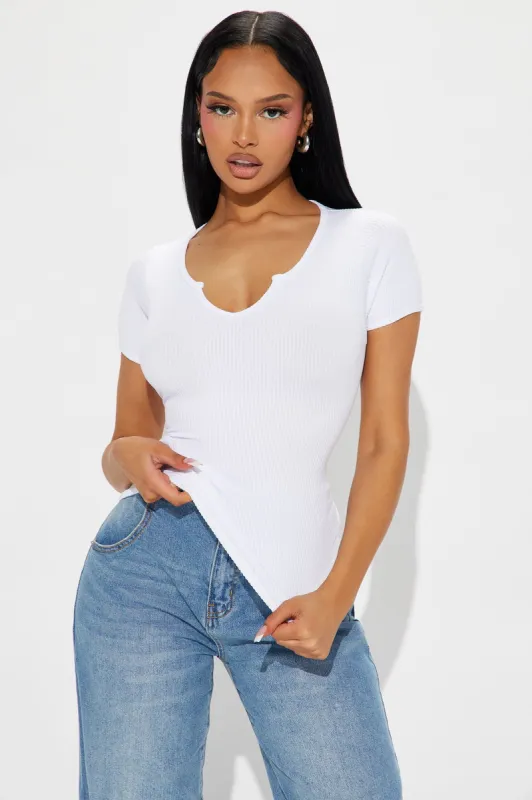 Sara Seamless Short Sleeve Top - White sold by Fashion Nova