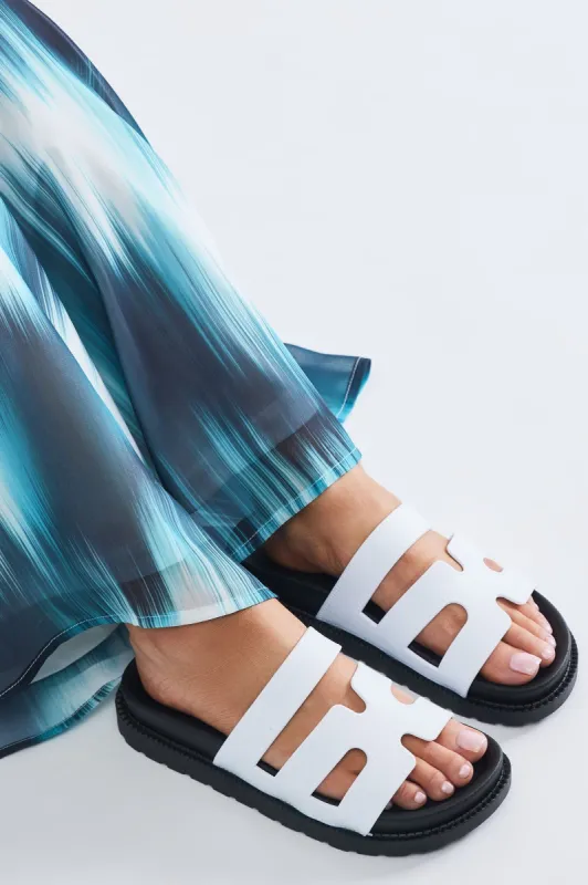 Making Statements Casual Slides - White sold by Fashion Nova