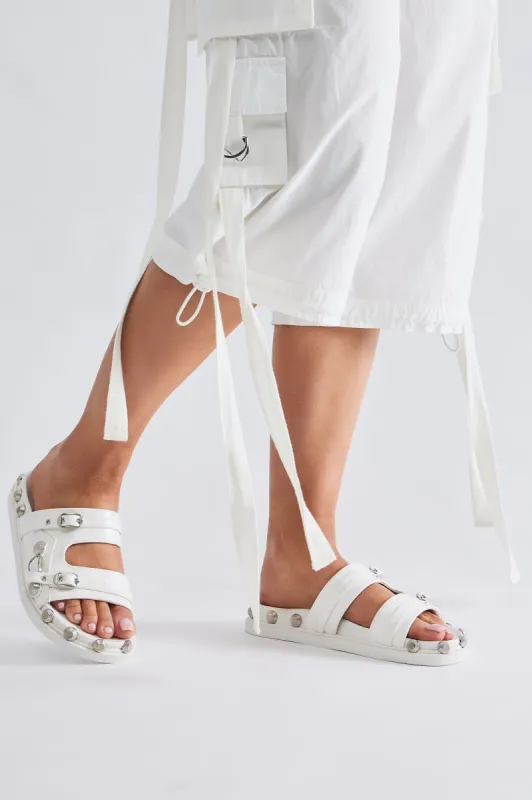 Let's Part Ways Casual Slides - White sold by Fashion Nova