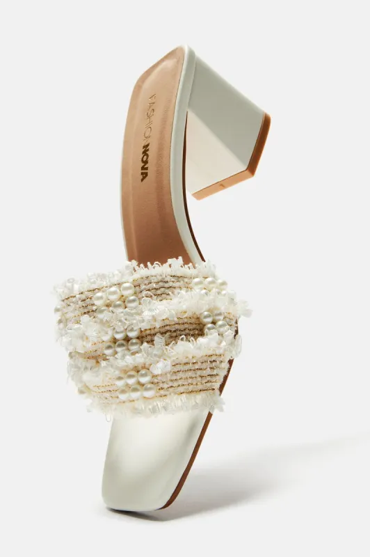 Laura Heeled Mules - White sold by Fashion Nova