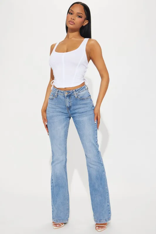 Just Keeping It Real Stretch Bootcut Jeans - Medium Wash sold by Fashion Nova