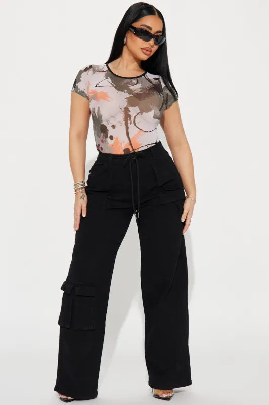 Olivia Wide Leg Cargo Pant - Black sold by Fashion Nova