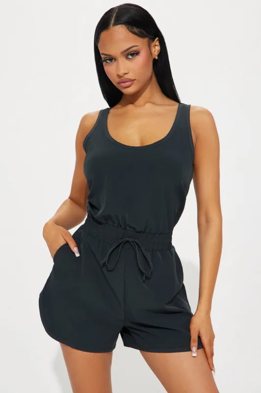 Part Of You Romper - Charcoal sold by Fashion Nova