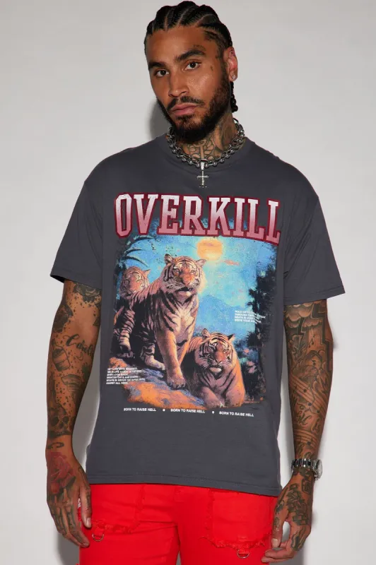 Overkill Short Sleeve Tee - Charcoal sold by Fashion Nova