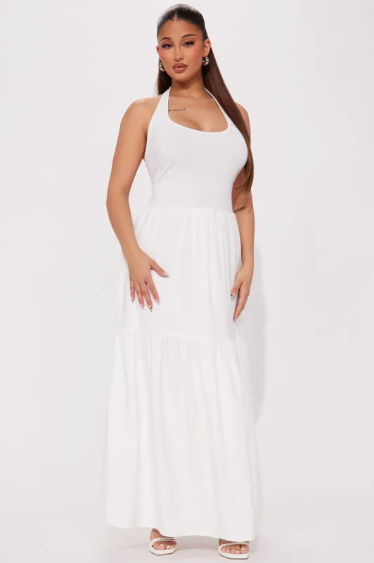 Helen Ribbed Maxi Dress - White sold by Fashion Nova