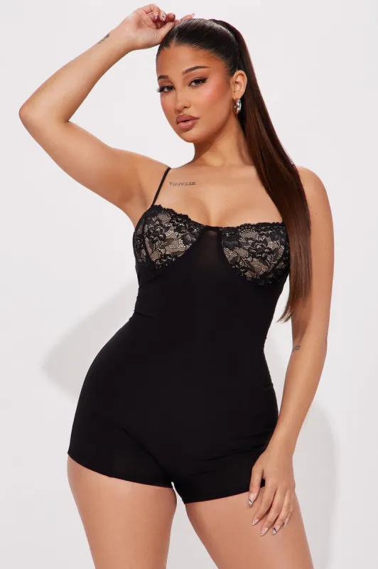 This Is The Moment Romper - Black sold by Fashion Nova