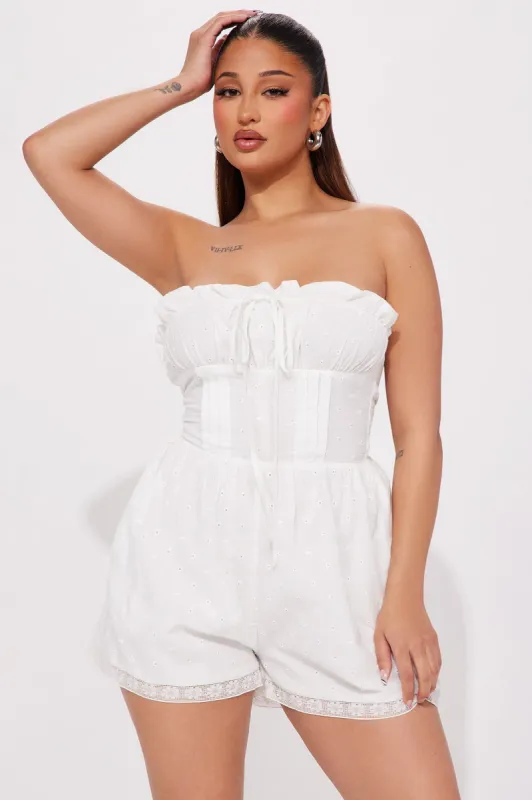 Sweet Lovin' Romper - White sold by Fashion Nova