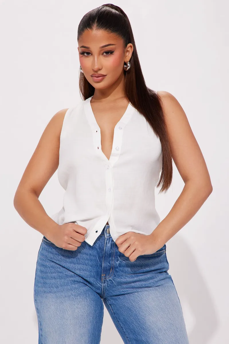 Erika Linen Shirt - Off White sold by Fashion Nova