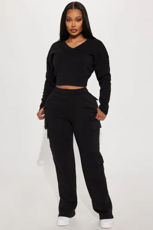 Anais Wide Leg Lounge Pant - Black sold by Fashion Nova