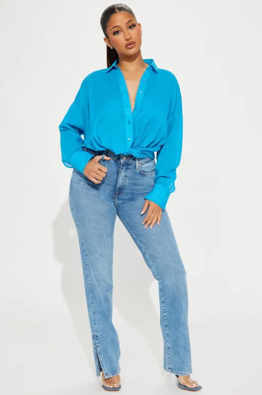 Casual Mood Shirt - Blue sold by Fashion Nova