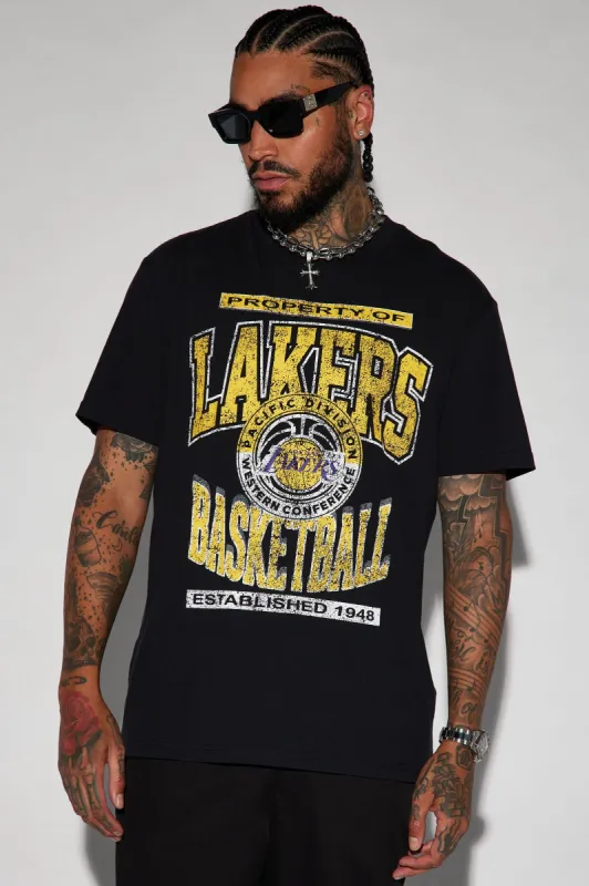 Lakers Zone Defense Short Sleeve Tee - Black sold by Fashion Nova