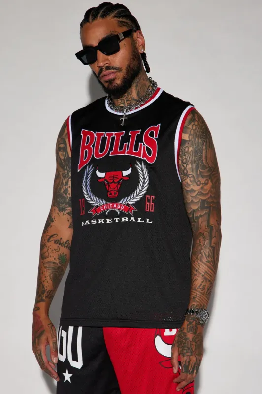 Bulls Jump Ball Mesh Tank - Black sold by Fashion Nova